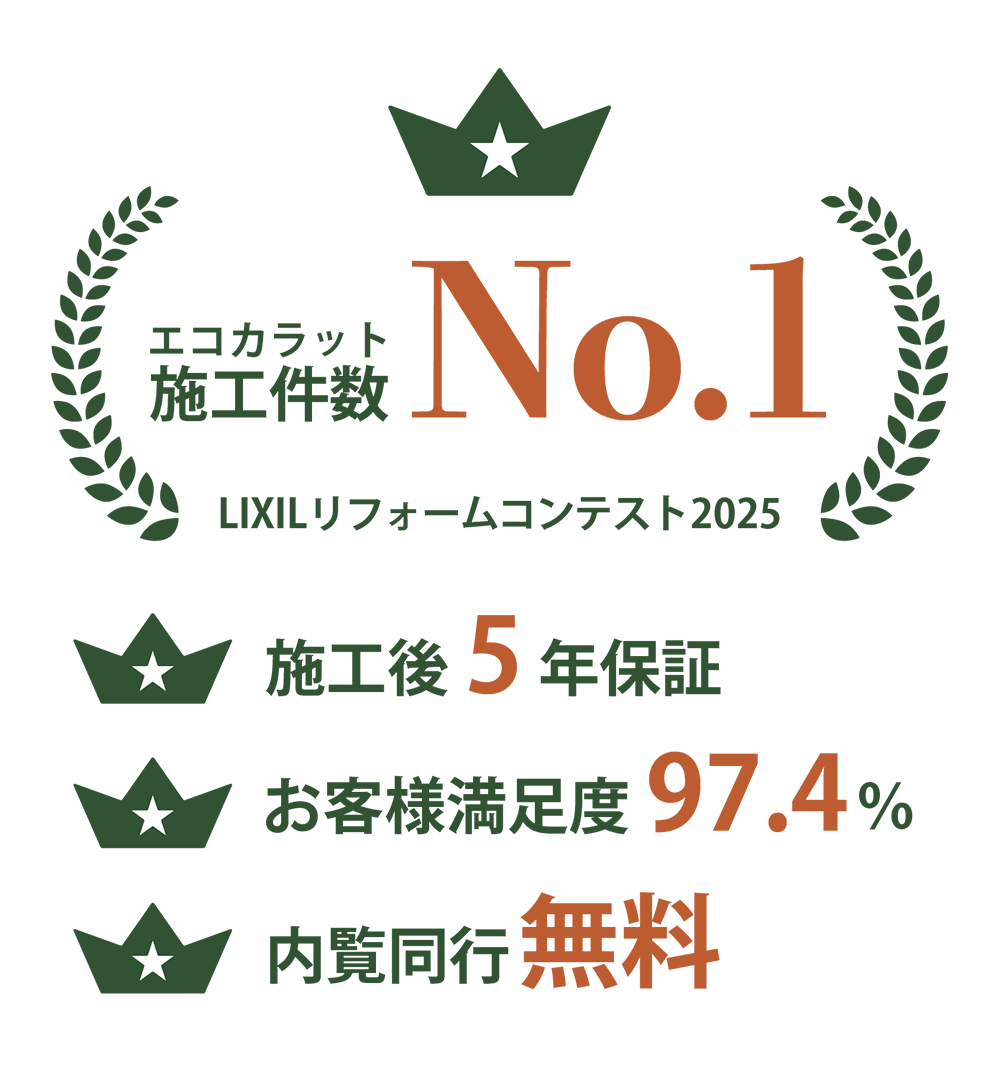 エコカラット施工件数NO1